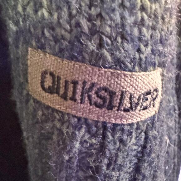 QUICKSILVER BLUE/Gray Wool Blend Heavy Sweater Sz XL TG GORGEOUS!!! - Picture 2 of 5